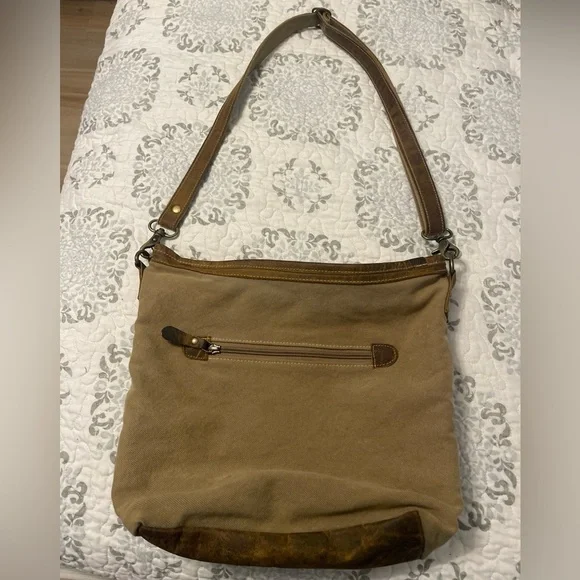 MYRA WESTERN CROSSBODY BAG LEATHER & COTTON MESSENGER
HANDBAG SHOULDER BAG - Picture 2 of 14